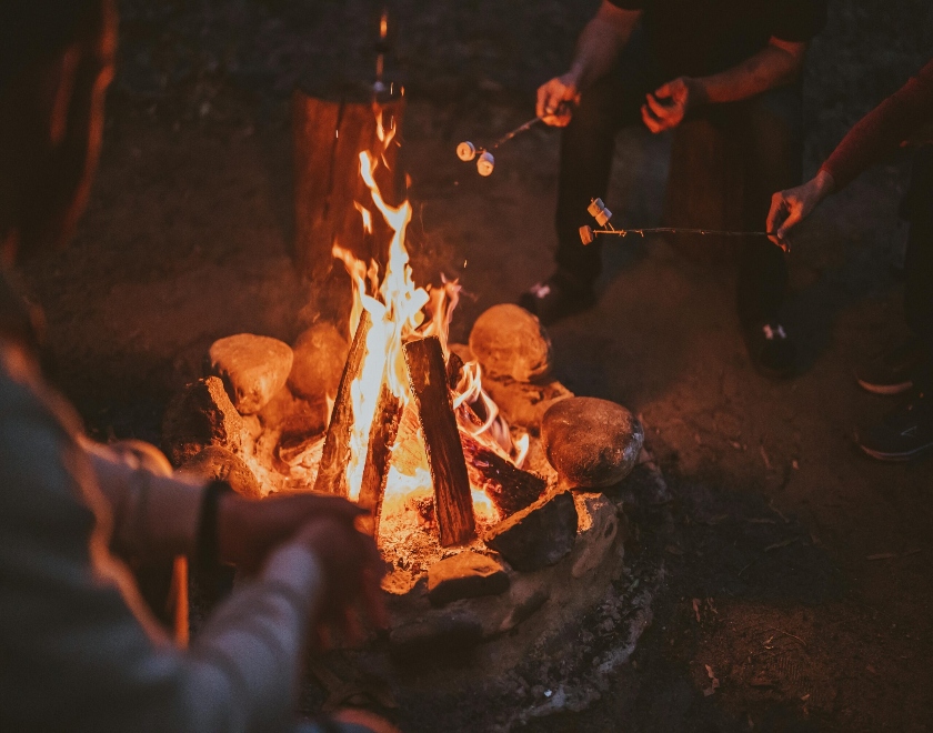 roasting-marshmallows-camp-fire-big4-breeze-holiday-parks-carnarvon-gorge-scaled